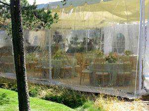 Clear walls on tents allow the views in | Photo from Ventura Rental Party Center