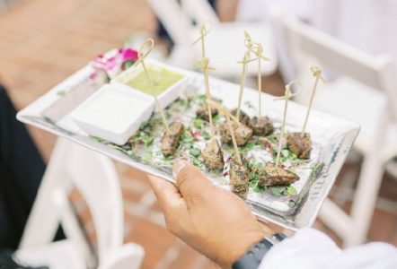 Steak Bite with Blue Cheese & Cilantro Pesto Dips