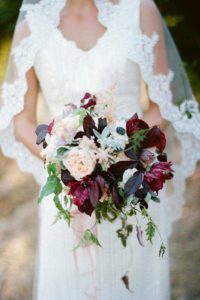 Bride holding bouqet