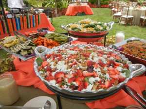 Colorful food set up