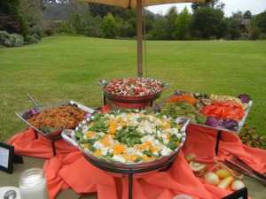 Nice food display - grass in background