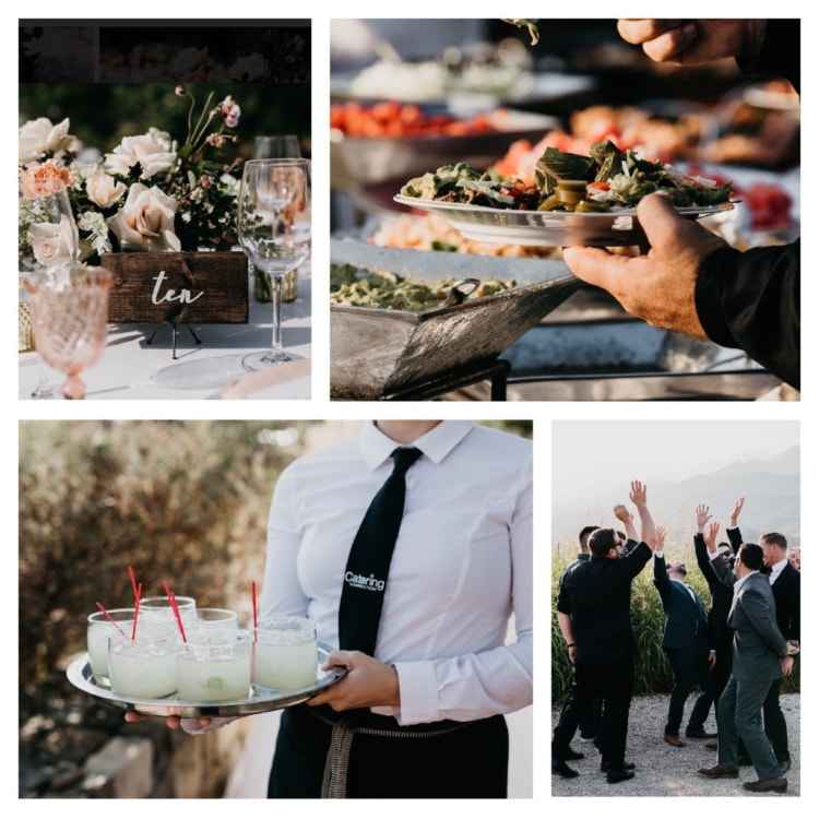 wedding catering food and server