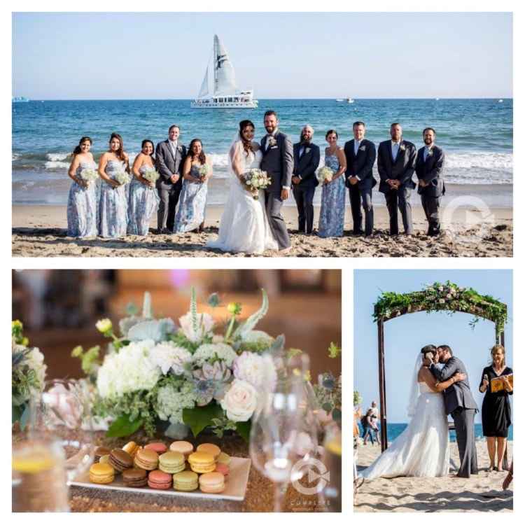 wedding party on the beach